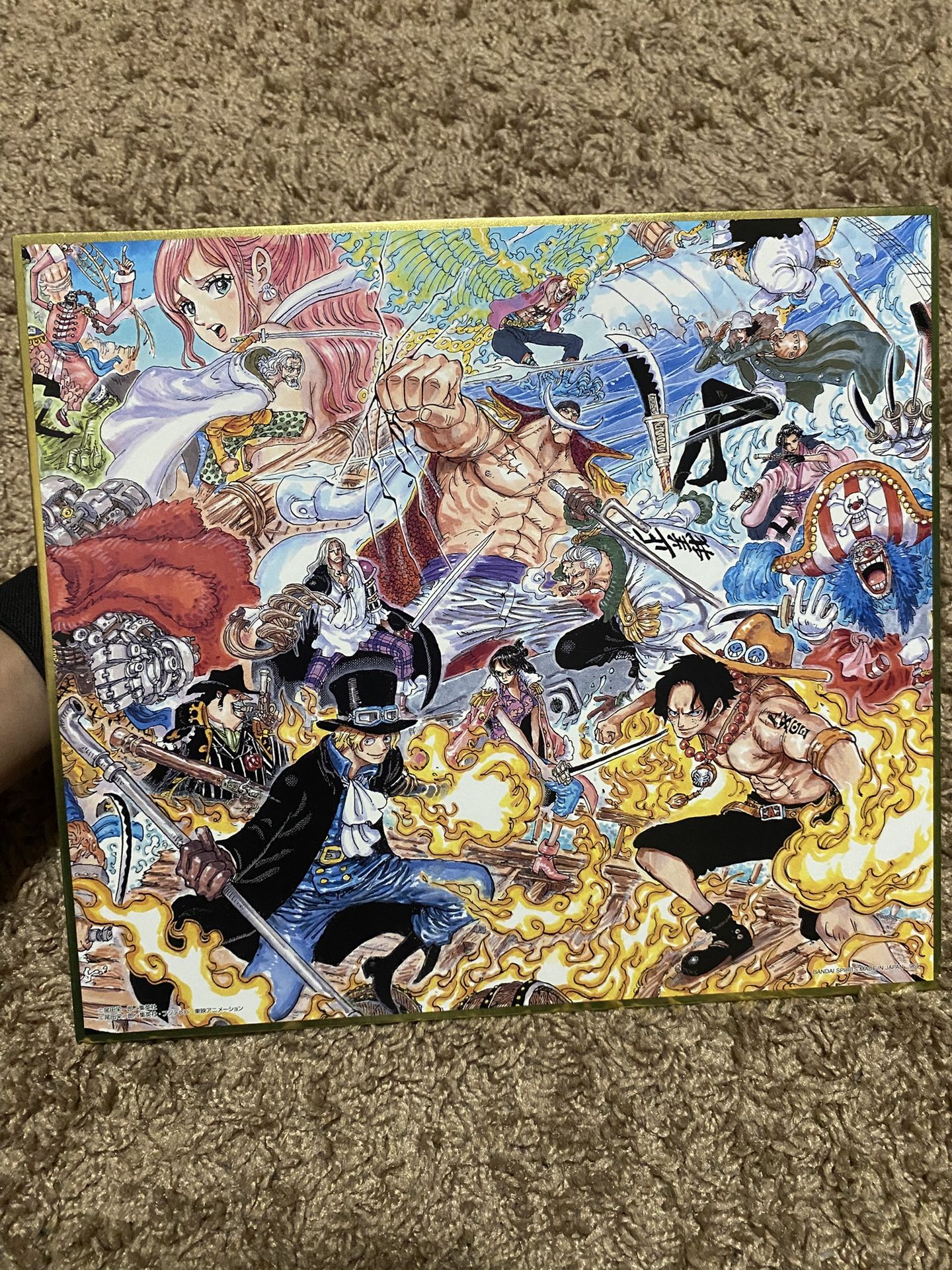 One Piece WT 100 Ichiban Kuji Prize J Art Board Ace Sabo Buggy Whitebeard