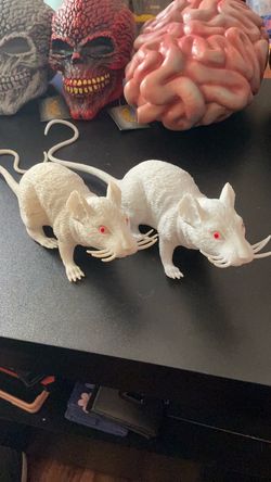 Fake Plastic Rat Halloween Props Set of 2