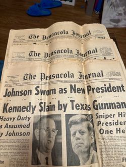 ANTIQUE NEWSPAPER FROM JFK NEWS OBO