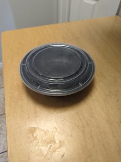 24oz Black Round Food Container 150pieces Comes With Lid