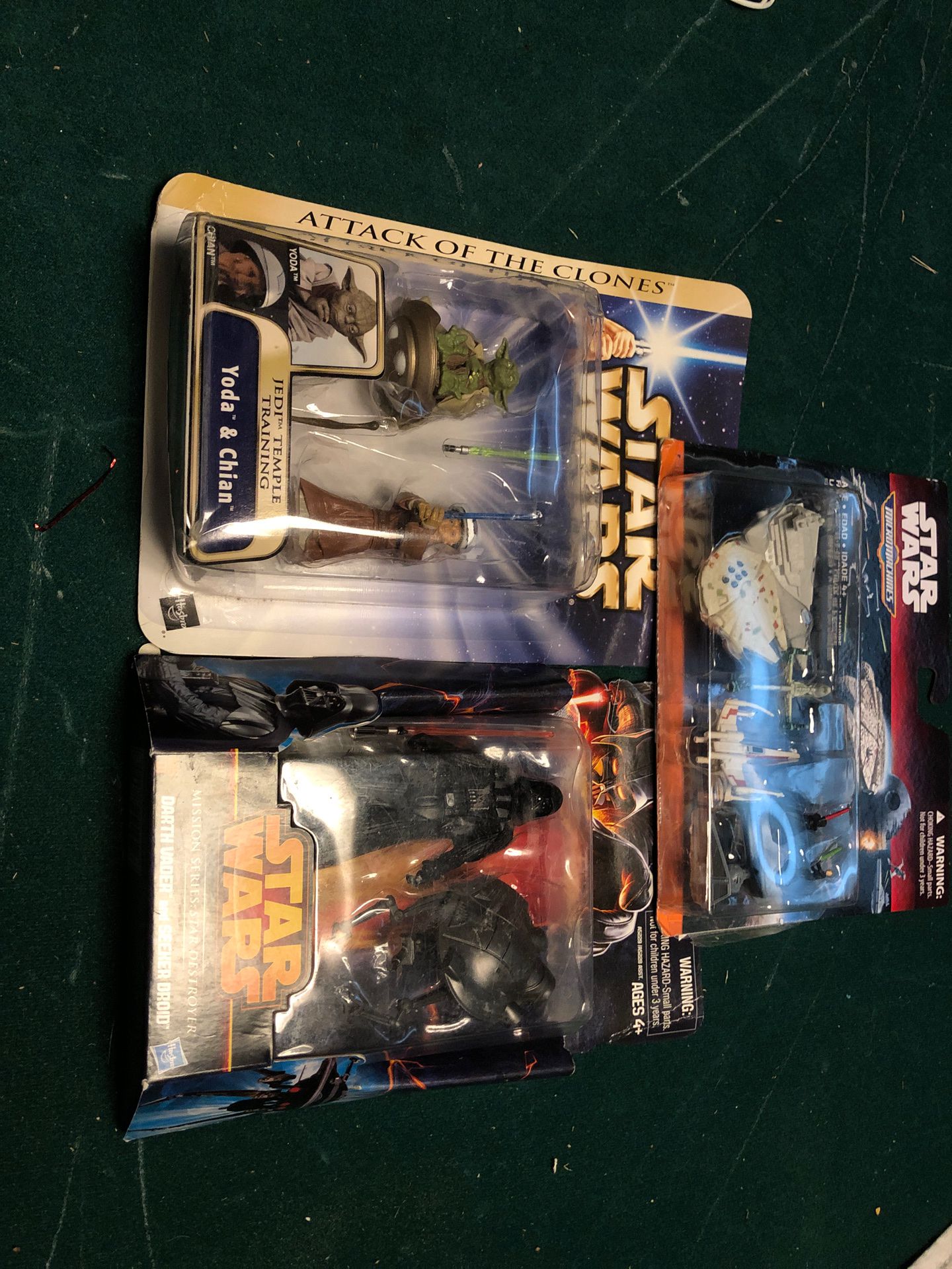 Star Wars collectible toys. New in packages.