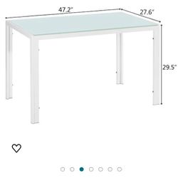 Rectangular Table With Tempered Glass 