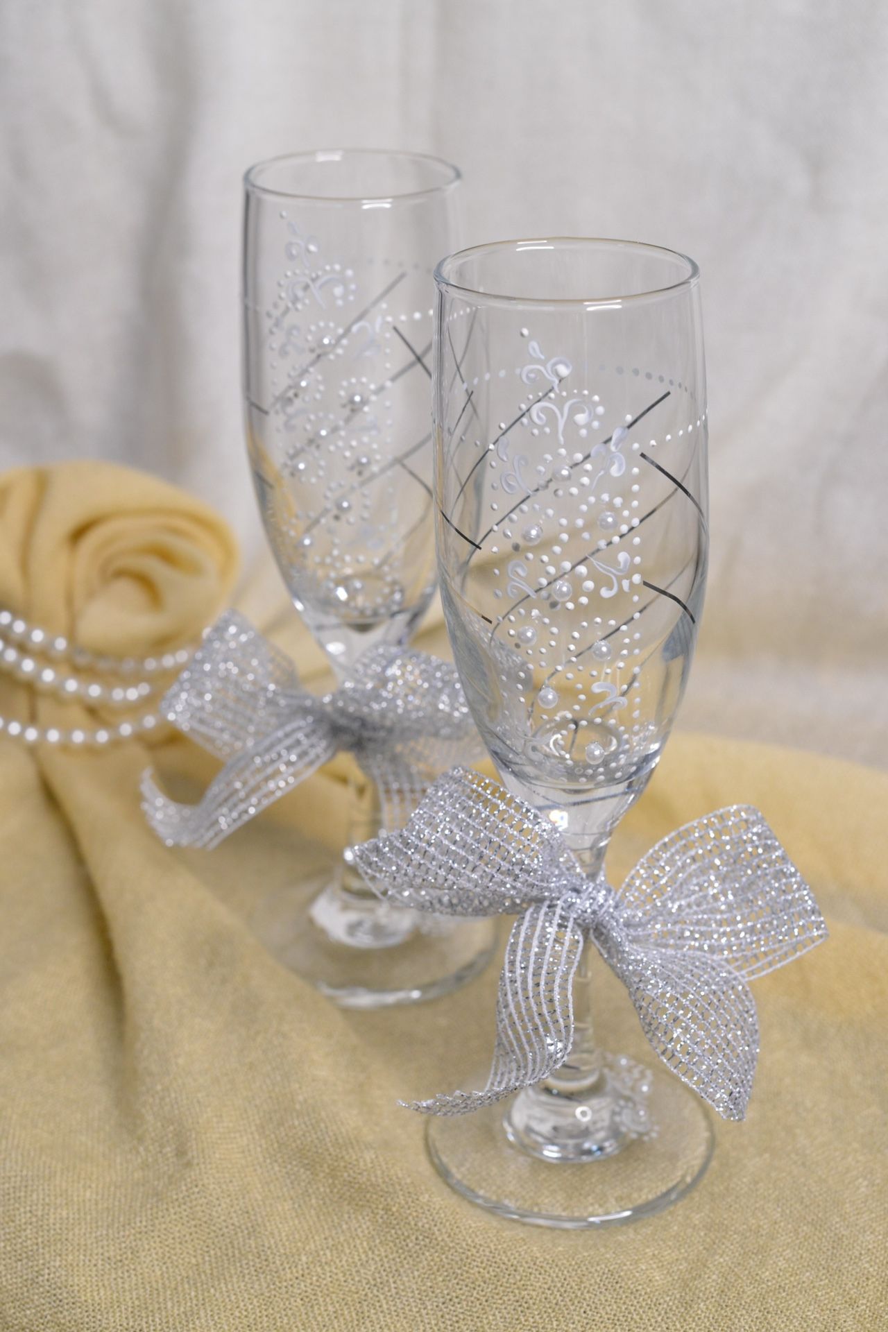 Wedding Glasses ( HAND-MADE)