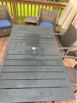 Outdoor metal table