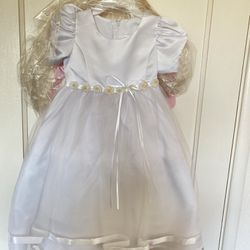 White Baptism Dress 3T New