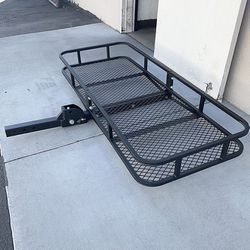 (NEW) $109 Heavy Duty 60x25 Inch Folding Cargo Rack Carrier 500 Lbs Capacity 2 Inch Hitch Receiver Luggage Basket 