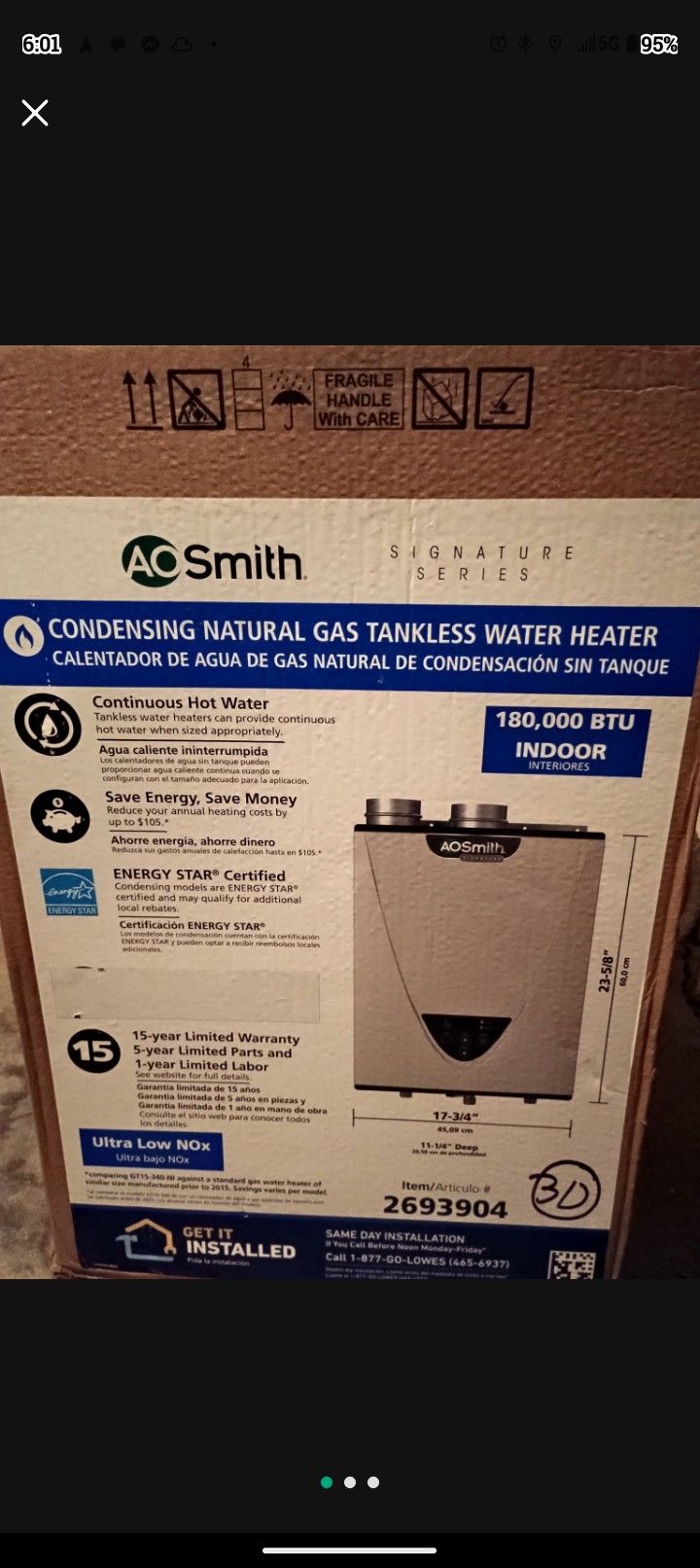 AO Smith Tankless Water Heater