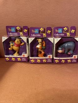 Vintage Winnie the Pooh Collectibles Figurines Pooh, Tigger, and Eeyore Fisher Price 1999 Mattel