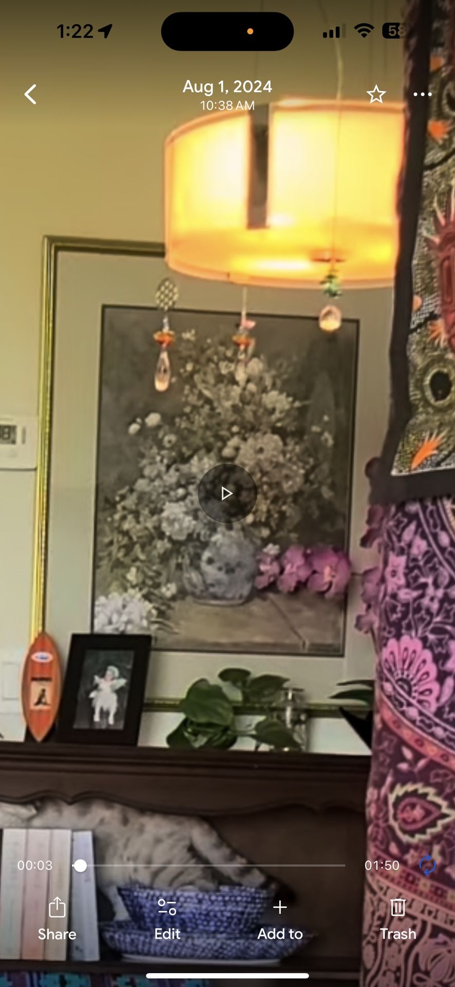 Large Rembrandt Flowers Reproduction Art Gold Frame