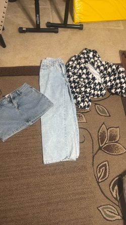 Women skirt, jeans and jacket $15 total