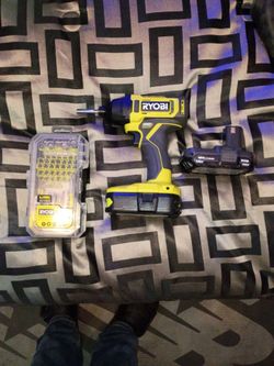 Ryobi Impact Drill with Bits 2x batteries in Box