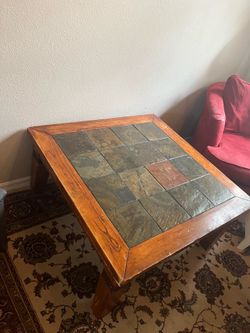 Wood coffee table