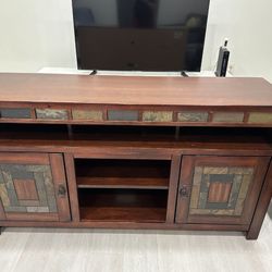Wood TV Stand And Console Table Set 