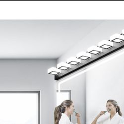 SPECIAL!! $45: 52inch Black Vanity Lights 8 Lights Dimmable 5 Color Temperature Acrylic Modern LED