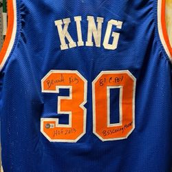 Signed XL Jersey by Bernard King of the New York Knicks with hologram!