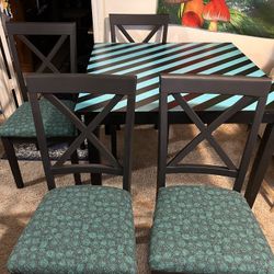 Wood Table With 4 Chairs