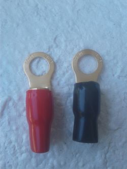 4gauge Gold Ring terminal, Great for car audio. $10 for pack of 10. . Comes with 5red & 5 black.. Price is Firm !!!!