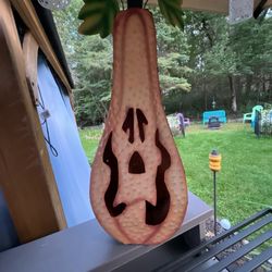 Halloween Used Metal Pumpkin Display 28” H Can Put Light Inside