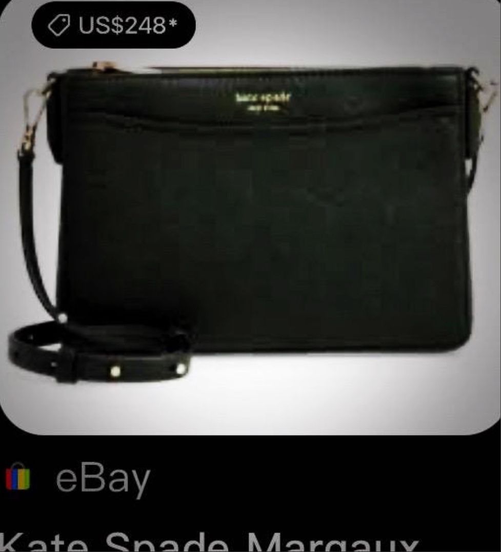 Vintage Y2K Kate Spade New York Crossbody Purse Black Leather New