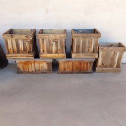 6 Wood Planter Boxes - $25 Each