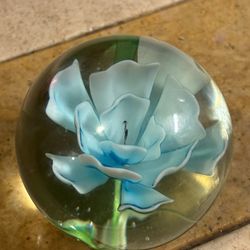 Blue Flower Paperweight 