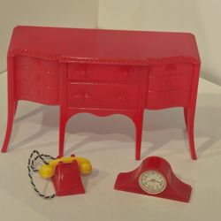 Renewal Vintage Doll House Furniture- Side Board And Accessories 