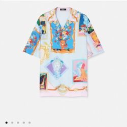 Mens Large Versace Gallery Silk Shirt