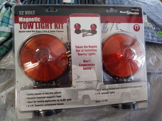 Angle grinder and magnetic tow lights