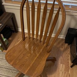 Wooden Office Swivel Chair 