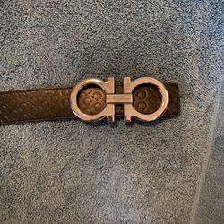 men’s Ferragamo silver (buckle belt)