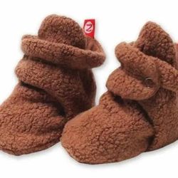 Zutano Fleece Baby Booties Size 18 Months Color Brown