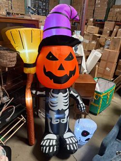 Halloween Inflatable Pumpkin Skull Body - 6feet