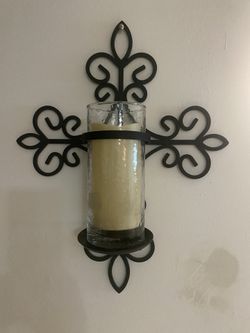 Farmhouse Southern Living Iron With Glass Wall Candle Holder - Beautiful 🤩 