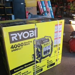 Ryobi 4000 Starting Watts/ 3400 Running Watts Inverter Generator 