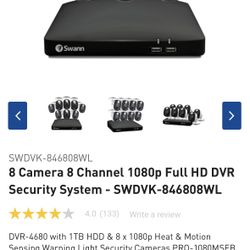 Swann 8 Channel 8 Cameras 1080p Security System