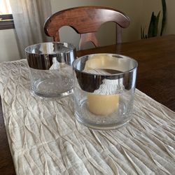 Set Of Glass Candle Holders