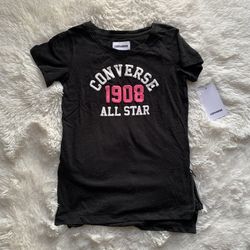 Girls Converse 1908 All Star Knit Tunic Tee black