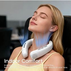Rechargeable Semiconductor Cooling Neck Fan Portable AC, 7000mAh Battery Lightweight Wearable Cooler