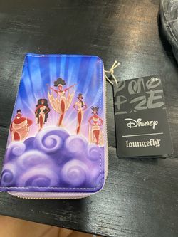 Disney loungefly Hercules muses clouds zip around wallet