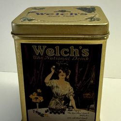 VINTAGE Welch's Grape Tin, 4.5" x 3.5" x 3.5" - The Tin Box Company of America