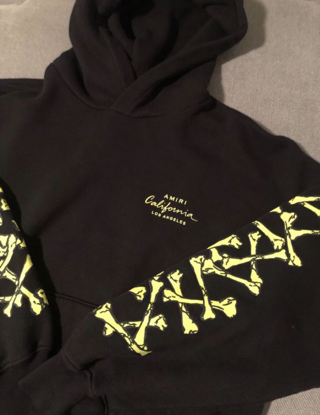 Amiri “Bones” Neon Yellow Hoodie