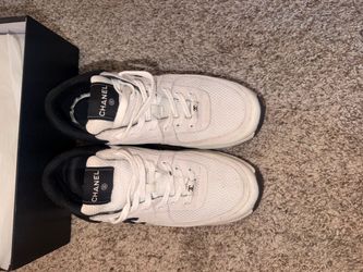 White and black channel shoes size 41