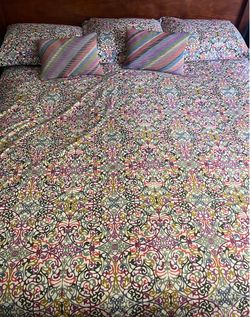 King Size Crate & Barrel Duvet & Shams Set