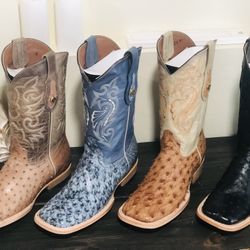 Ostrich Square toe Cowboy Boots 