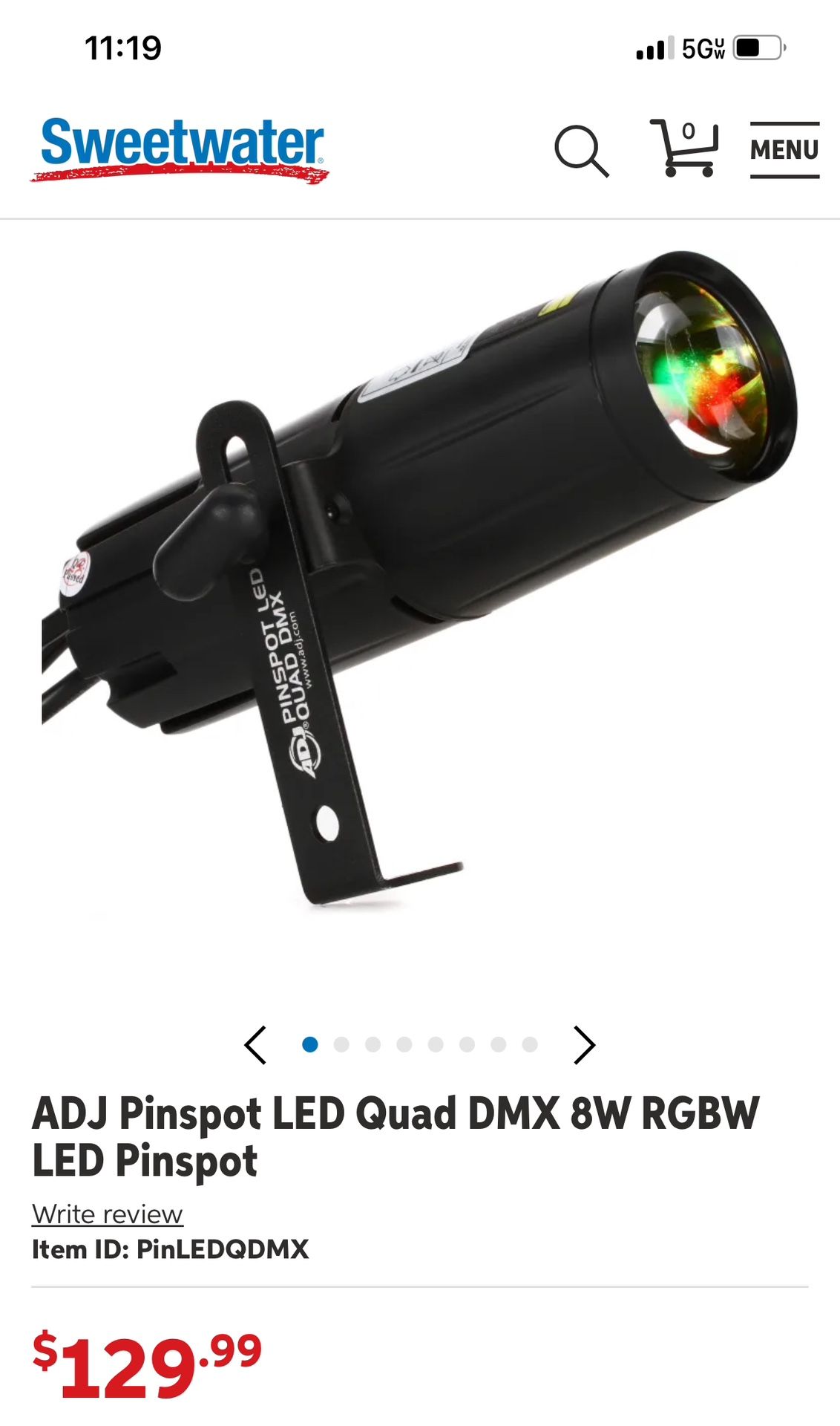 ADJ LED Quad DMX Pin spot with Remote