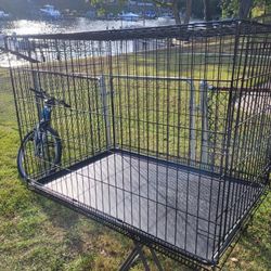 Large 42 Inch Dog Crate With Tray. Collapsible