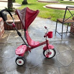 Radio Flyer Tricycle /w Canopy + Push Bar