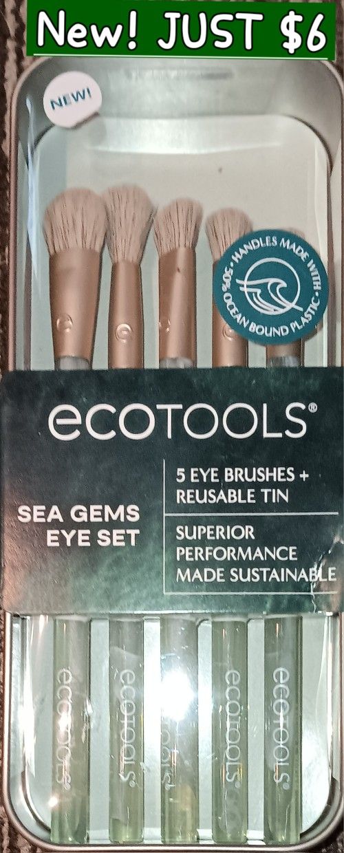 NEW! ecotools 5 Eye Brushes + Reusable Tin for JUST $6.