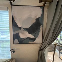 Brushed Abstract Blue and Beige" and is by artist June Erica Vess