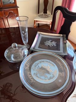 Happy Silver Anniversary Glass Gift Set